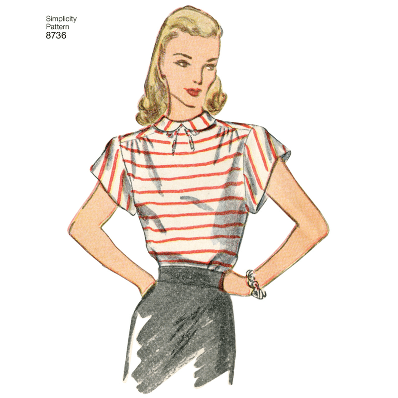 8736 vintage bluse simplicity